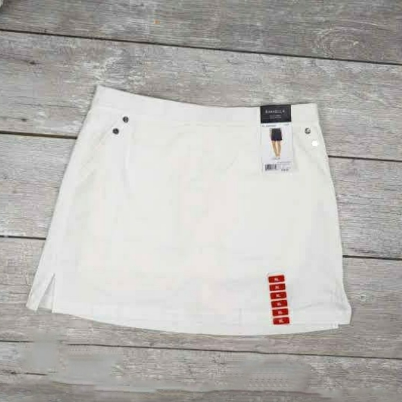 NWT Rafaella Comfort Womens M & L White Stretch Skort - Picture 2 of 6